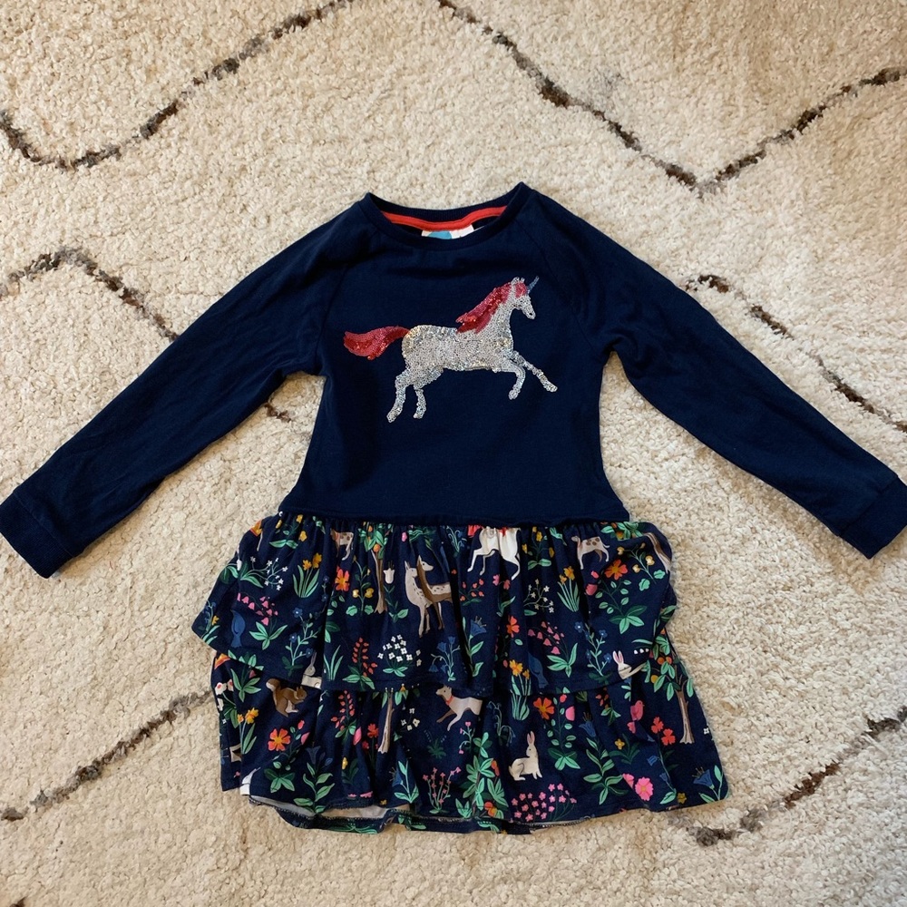 Mini Boden sequined unicorn twirly dress